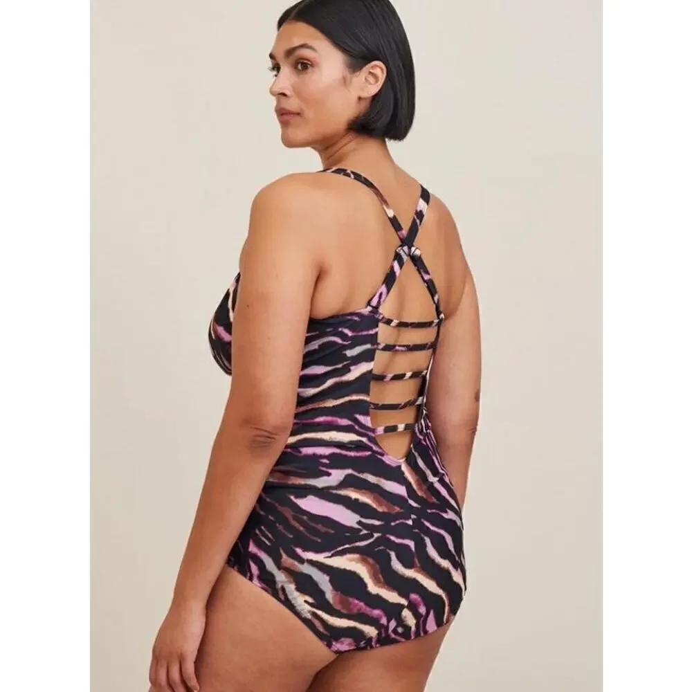 NWT Torrid Wireless Ladder Back One Piece Swimsuit Size 1X
